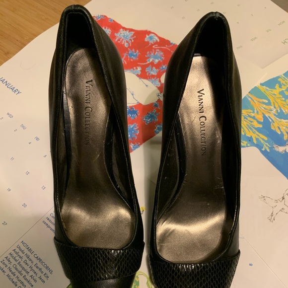 Leather 90s Vianni Collection Snake embossed heels - Picture 6 of 7